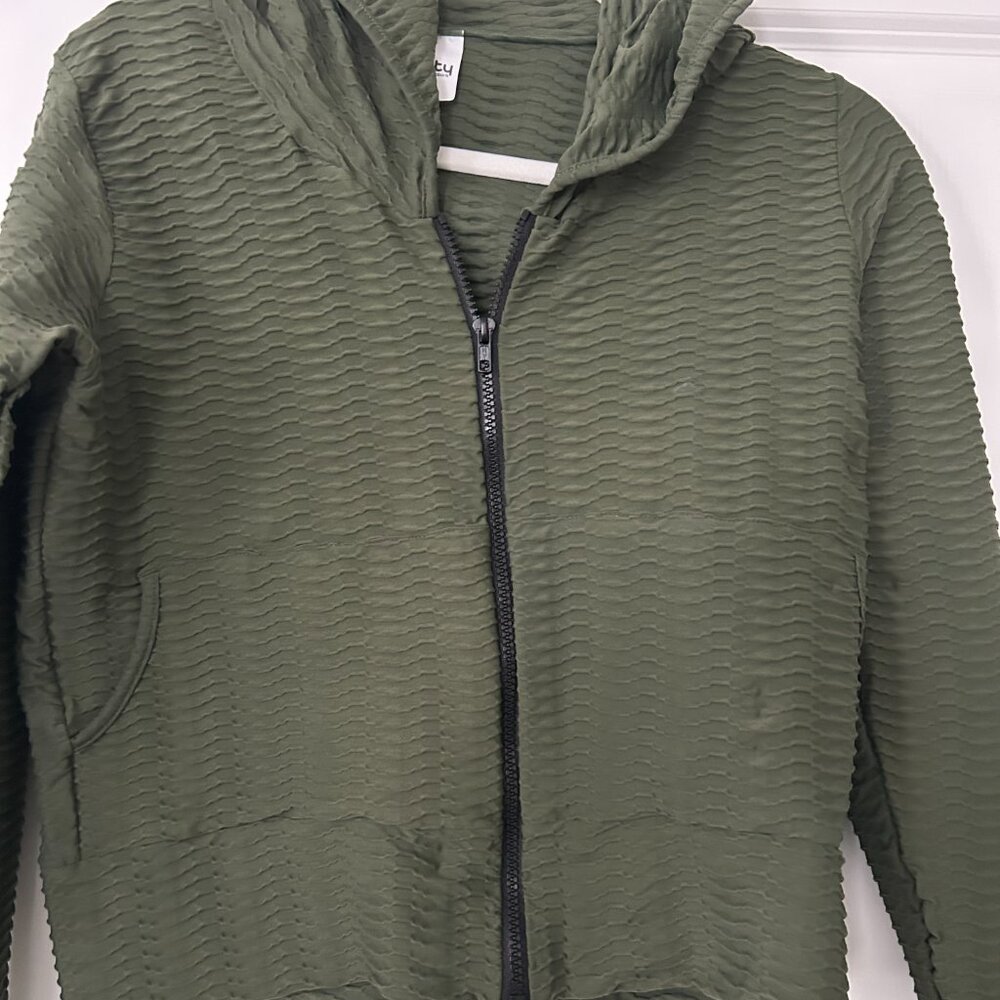 Booty by Brabants Olive Green Active Set Ribbed Leggings + Zip Jacket OS - Picture 5 of 6